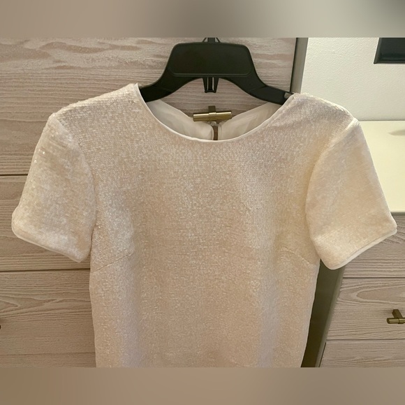 JCrew White Sequin Maxi Shift Dress size 10 NWT - Picture 8 of 9